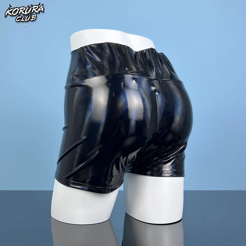 Koruraclub Comfortable red and black PU leather pants for women