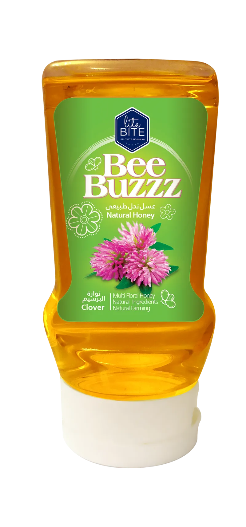 LiteBite Egypt Bee Buzzz Clover Blossom honey in 425g squeeze bottle