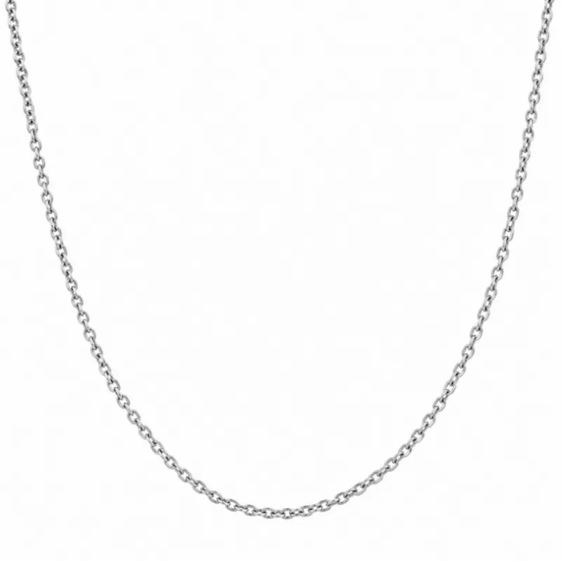 Sleek Fit Jewelry Venus Chain Silver, a slim 3mm cable chain necklace shown on white