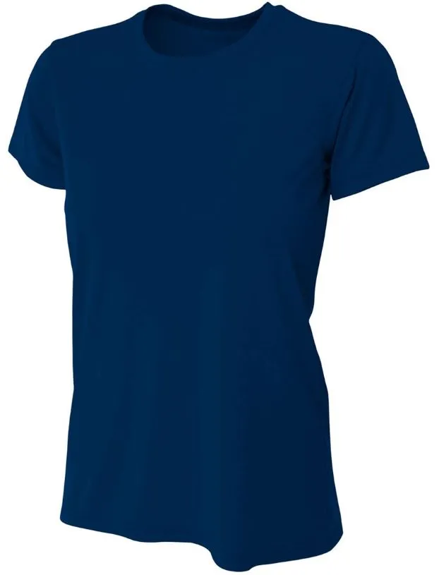 Do It Tennis A4 Women's Cooling Performance Crew Neck Tee (Navy) - navy blue performance tee shirt