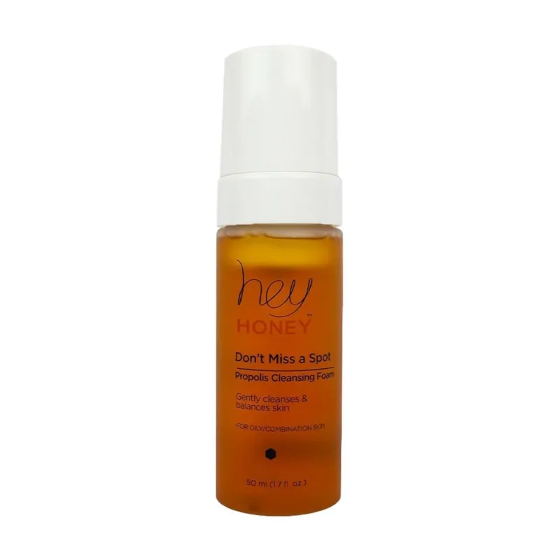 Hey Honey Don't Miss A Spot Propolis Cleansing Foam Deluxe 55mL travel size bottle