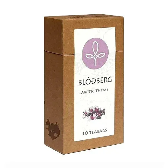 Nammi Arctic Thyme Tea box with 10 bags of authentic Icelandic herbal tea