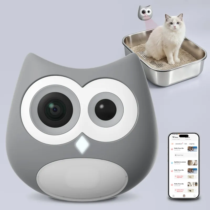 Furrbby Litter Box Camera for Health Monitoring, small white device with lens