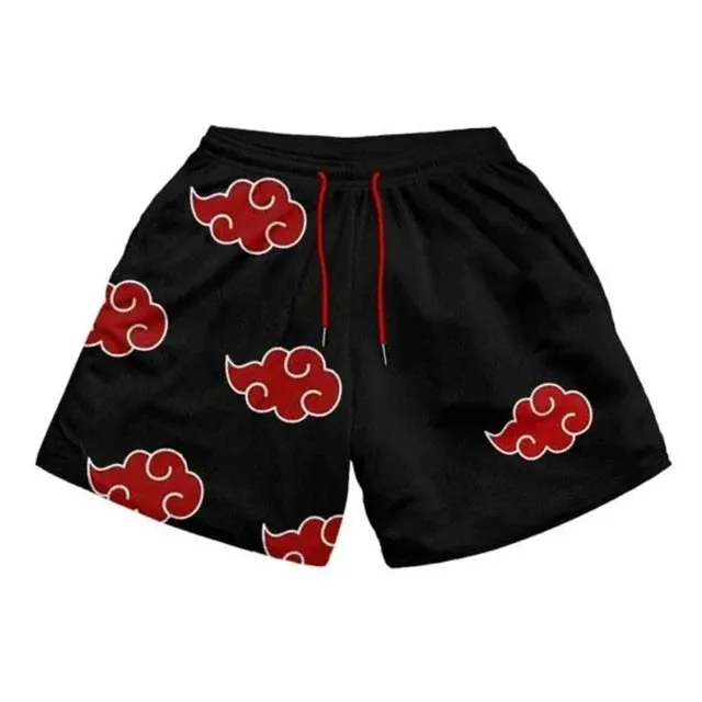 Animeancy Akatsuki Shorts in black with red Akatsuki logo