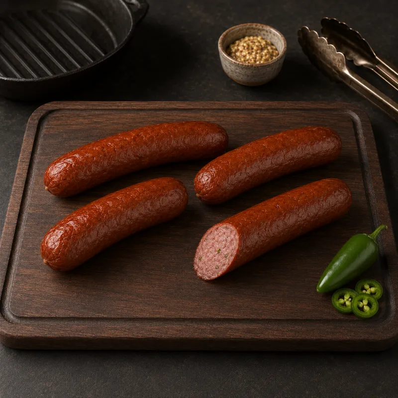 Halal World Depot Sharifa Halal Beef Kielbasa with Jalapeños spicy sausage links