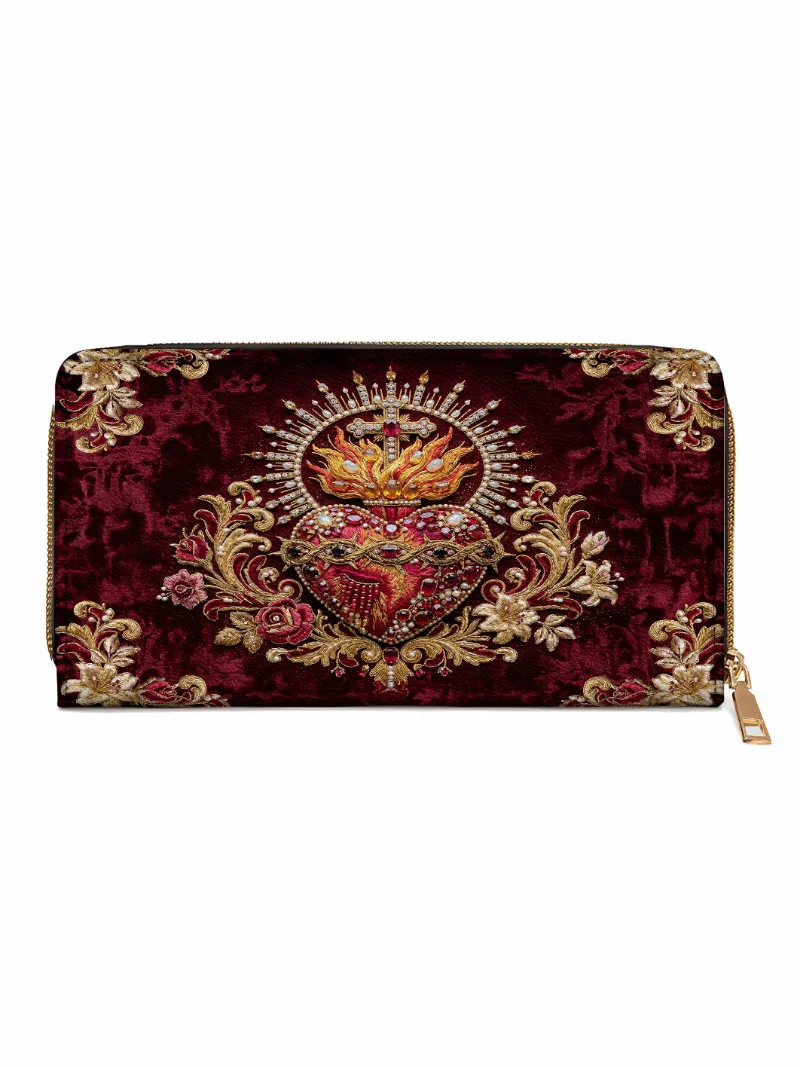 Catholight Sacred Flame Leather Wallet Purse with sacred flame design