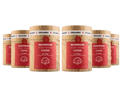 Mushroom Cups 6 pack Go Glow bundle with Chaga and Chanterelle mushroom coffee