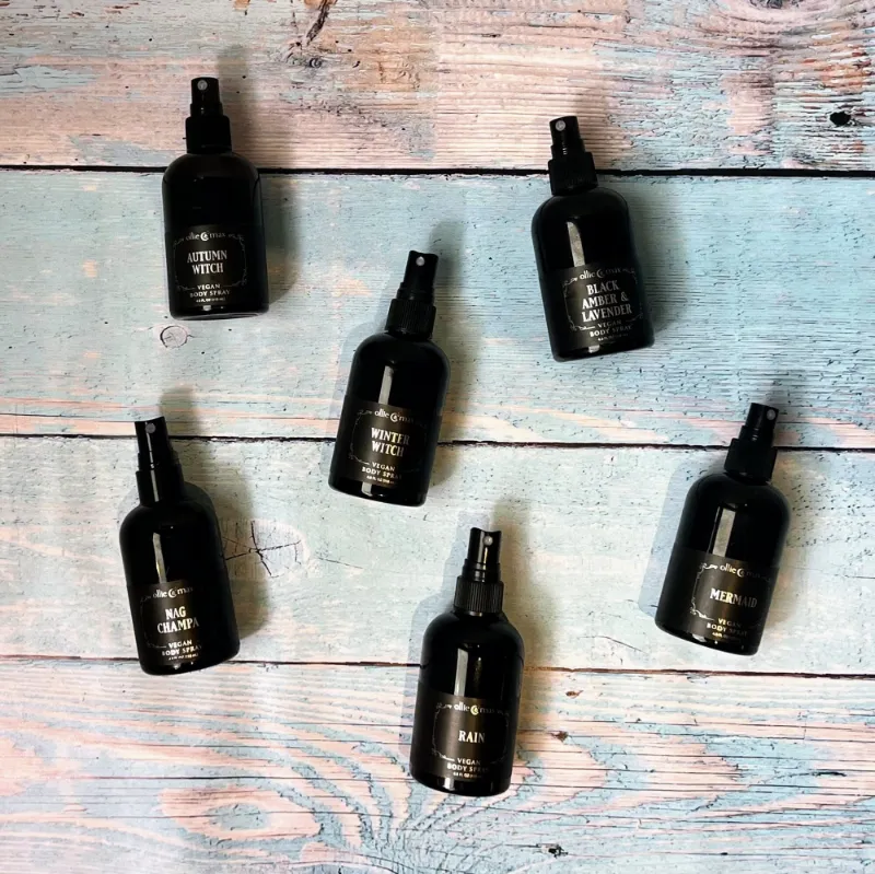 Spirit Nest body spray collection bundle offer, five assorted fragrance mist bottles
