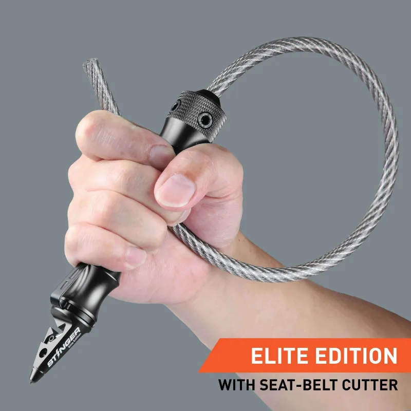 The Stinger Tools Stinger Whip Elite Edition in black showing the handle and cable