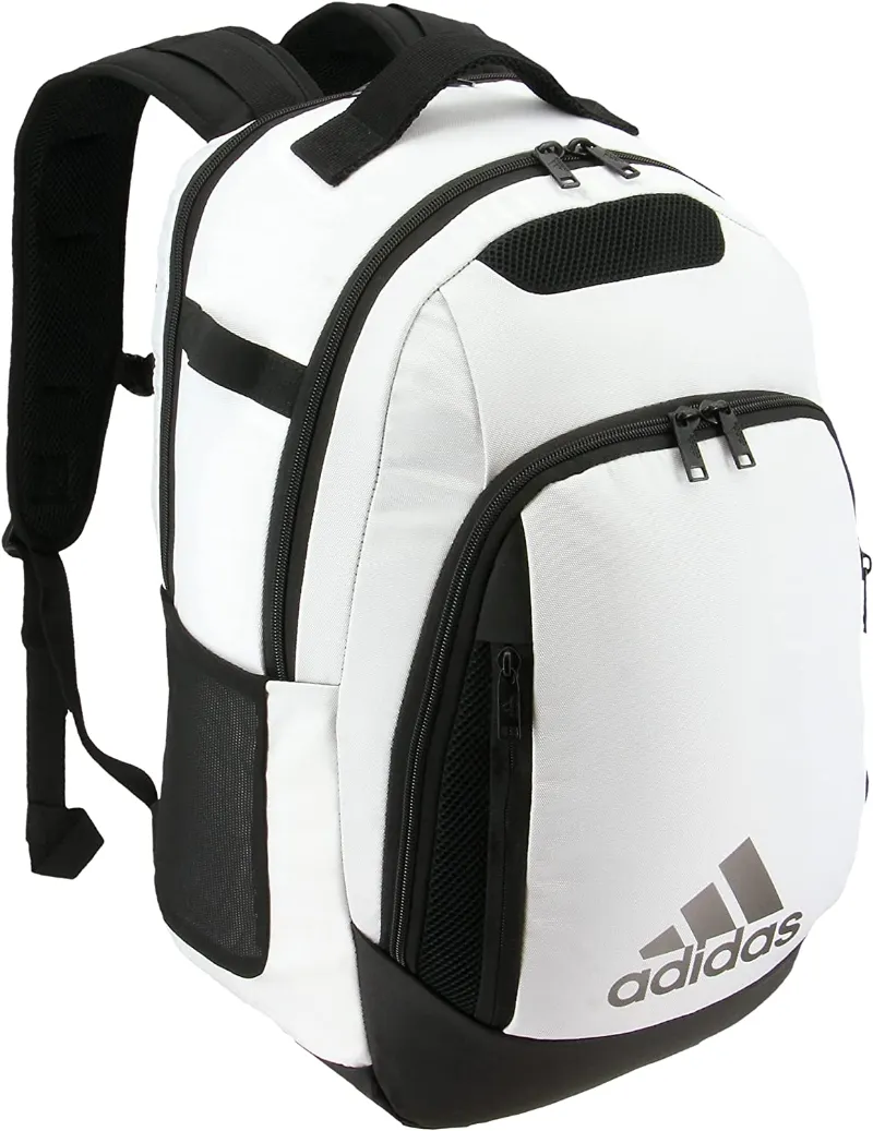 Do It Tennis Adidas 5 Star Backpack Team White/Black showing the front of the backpack