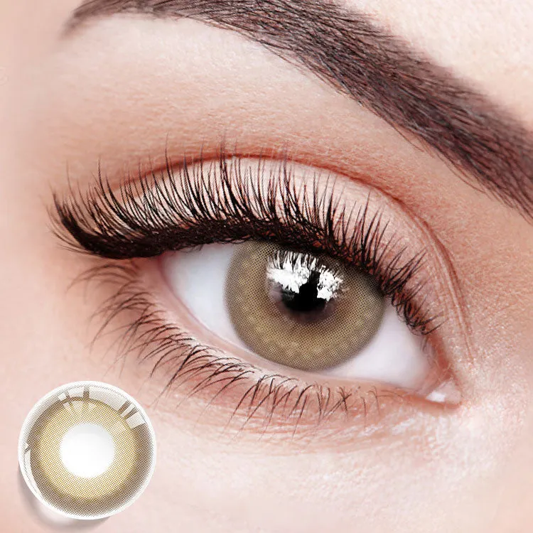 EYESFAV Donut Brown 6 Months colored contact lenses with layered brown rings for a bigger eye look