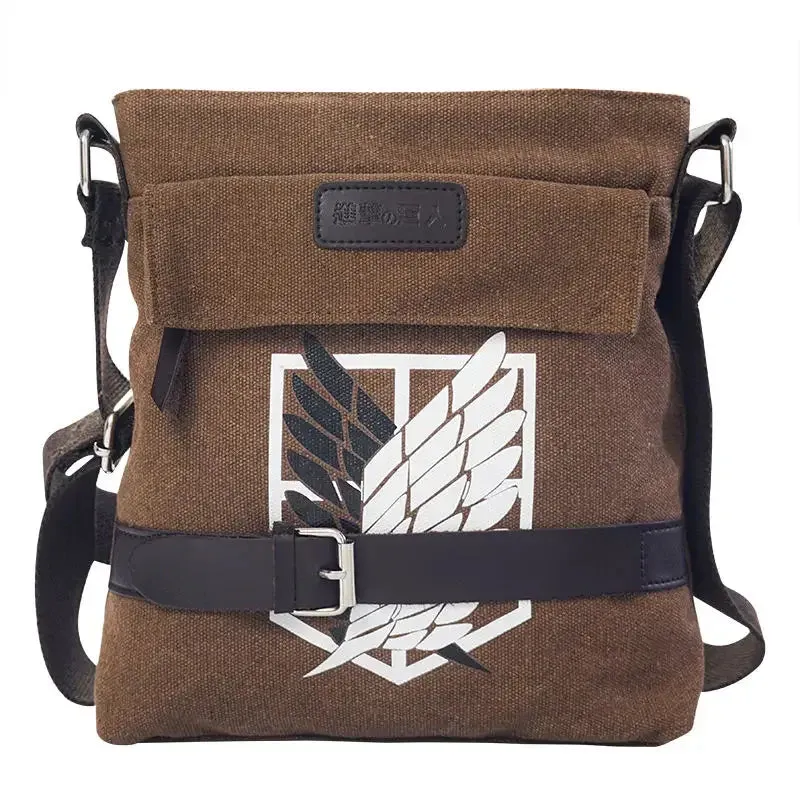 Animeancy AOT Scout Regiment Messenger Bag with Wings of Freedom emblem