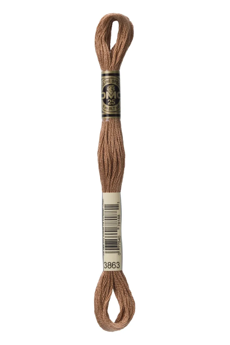 LETISTITCH DMC Mouliné Spécial 117MC-E_3863 embroidery thread skein in otter colour