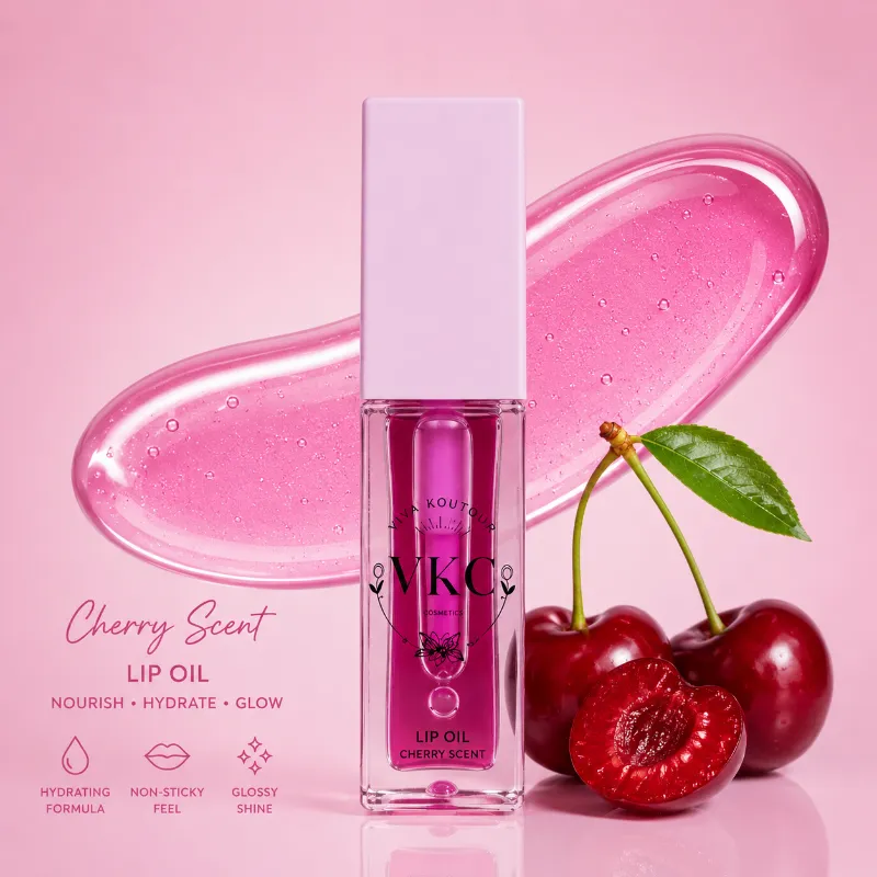 Viva Koutour Cosmetics VKC Lip Oil Ultra Cherry glossy plumping lip oil with tint