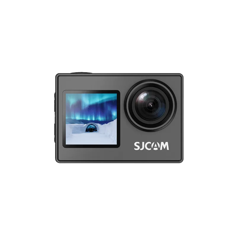 SJCAM SJ4000 Dual Screen Action Camera showing front selfie screen and rear display