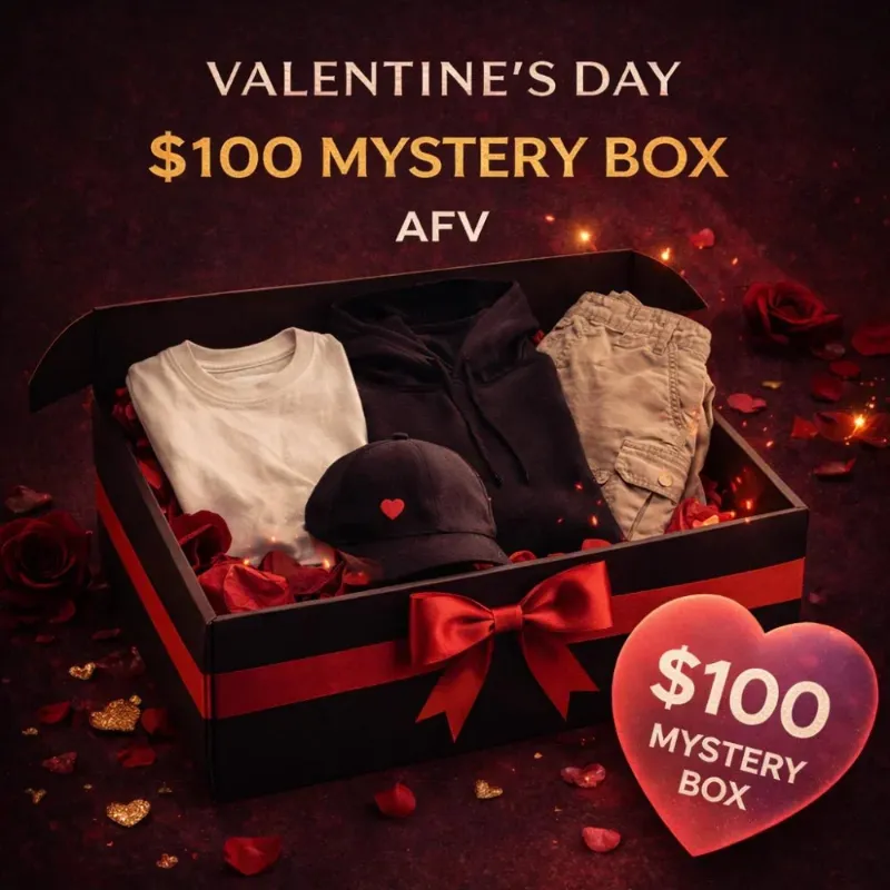 AfewVibe AFV 100 dollar mystery box, Valentine's day edition, sealed box display