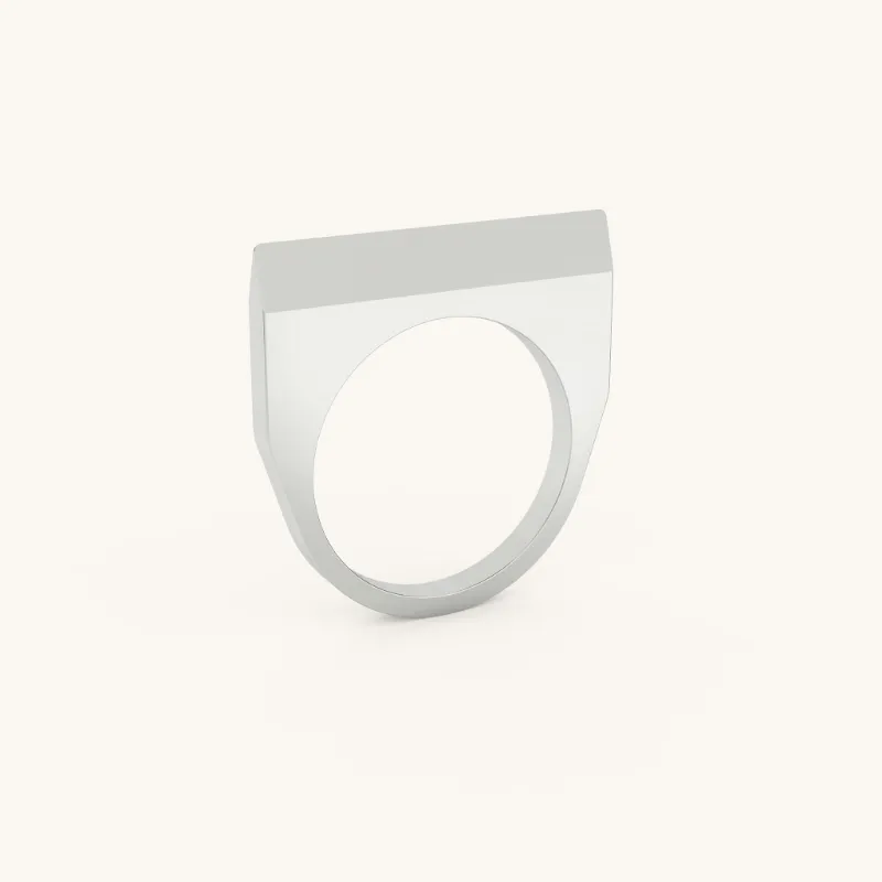 Defender Ring Block stainless steel beveled-edge self-defense ring