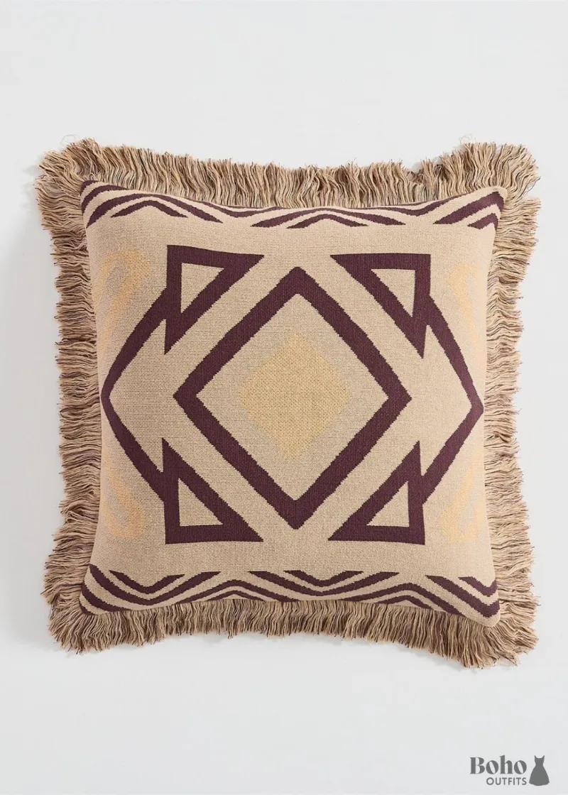 Boho Dress Bohemian Pillow Covers, colourful cotton cushion cover with boho print