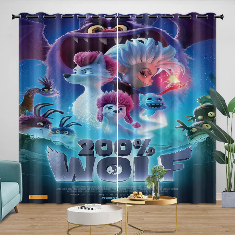 EBuycos 200% Wolf Curtains Blackout Window Drapes with metal grommets