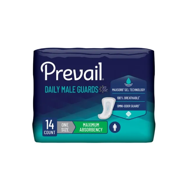 ActivKare Prevail Male Guard incontinence pads packaged for light to moderate bladder leak protection