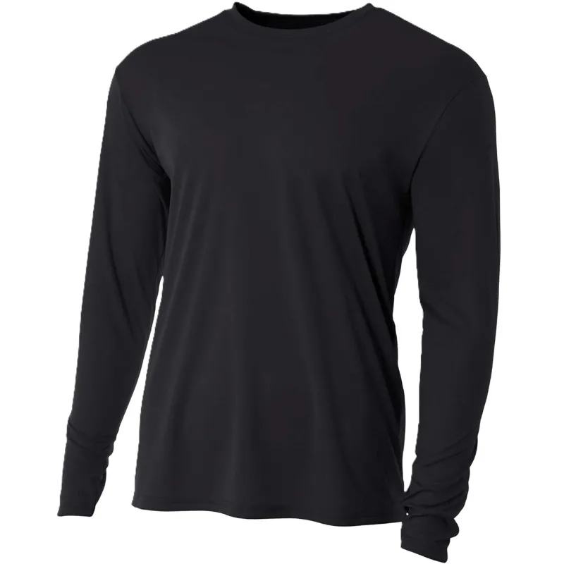 Do It Tennis A4 Men's Performance Long Sleeve Crew in Black tennis shirt