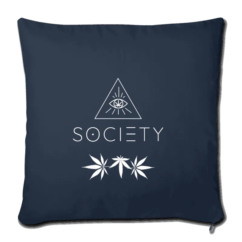 Society's Plant SOCIETY LEAF Throw Pillow Cover in blue, 17.5 by 17.5 inches