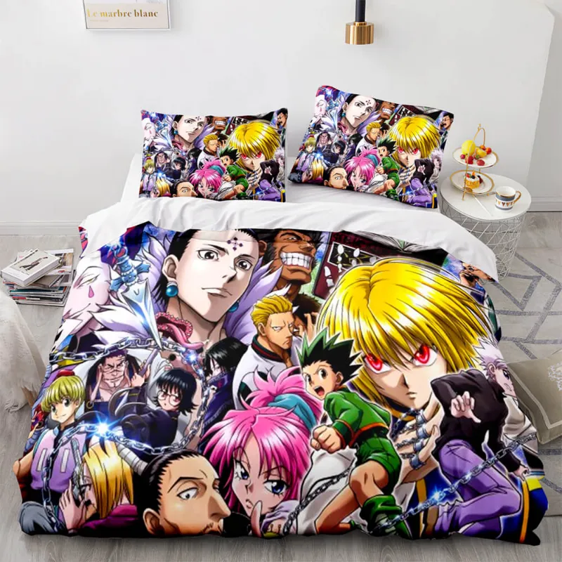 EBuycos Anime HUNTER×HUNTER Bedding Set Cosplay Quilt Cover on mattress