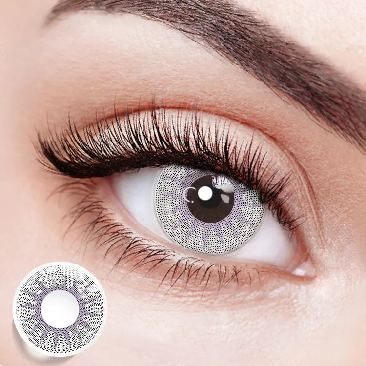 EYESFAV Ash Gray 1 Months colored contact lenses close up
