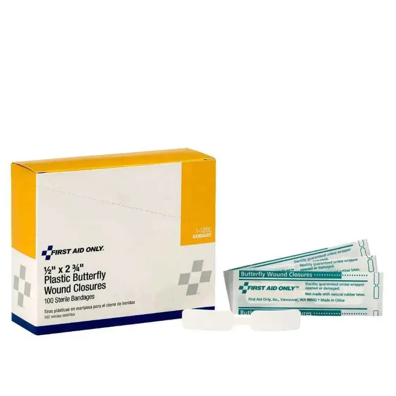 ViTAC Solutions Wound Closure Non-Stick Sterile Butterfly Bandages box of 100 individually wrapped