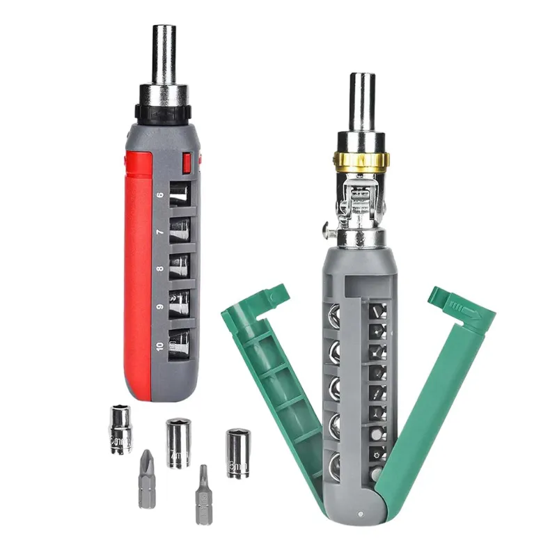 Kicklo 14 In 1 Multi-Angle Ratchet Screwdriver with rotating handle and interchangeable heads