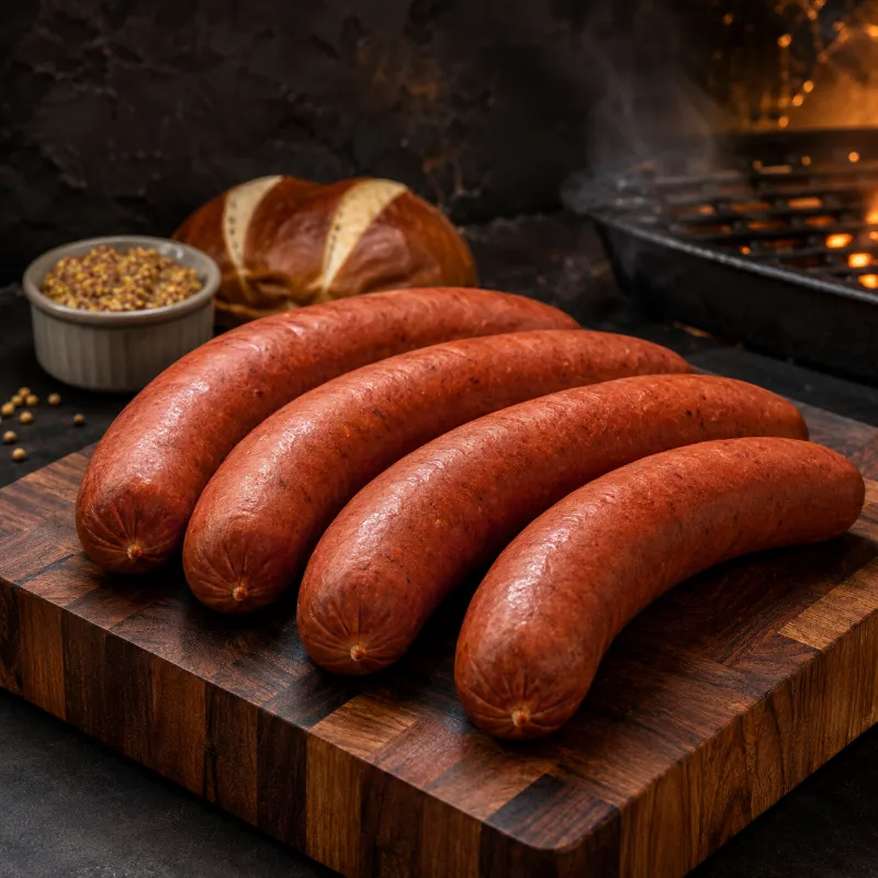 Halal World Depot Halal Beef Knockwurst | Ready To Cook packaged sausages