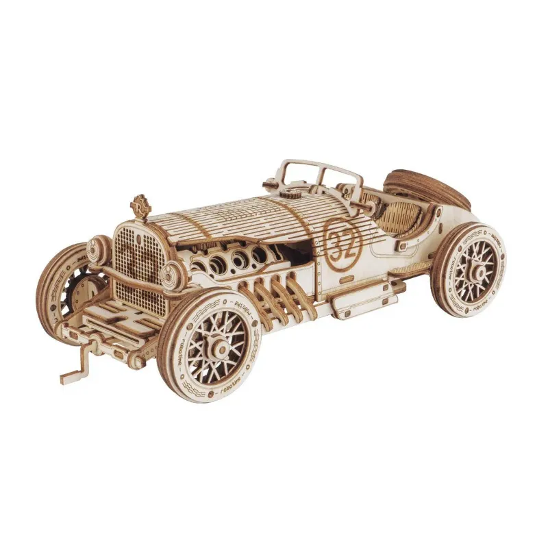 Varvikas 3D Wooden Mechanical Puzzle Kit, V8 Grand Prix Car (RA001e) wooden racing car