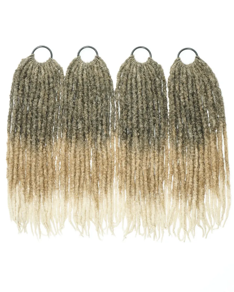 Jaliza 18 inch Crochet Faux Locs 80 Strands with three tone ombre fade and distressed texture