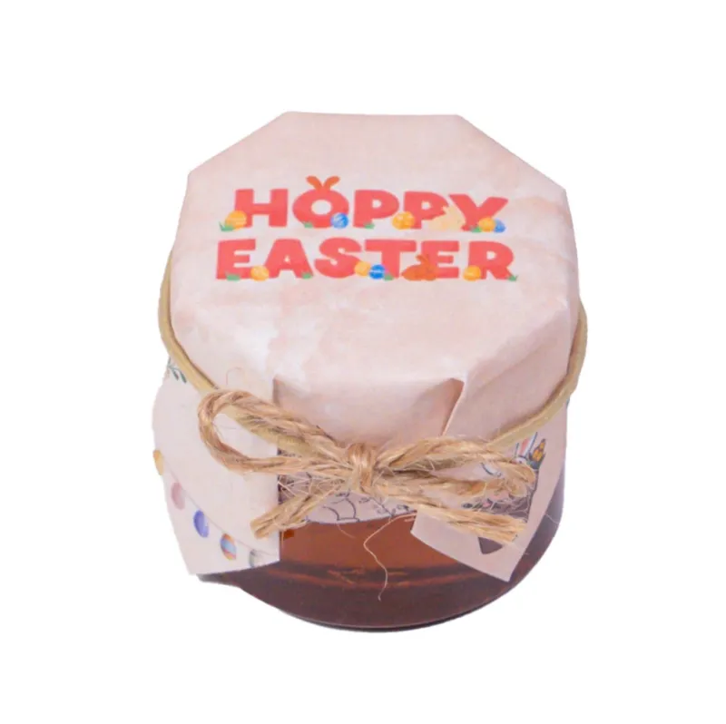 HoneySpree Happy Easter mini honey jar with Easter-themed label