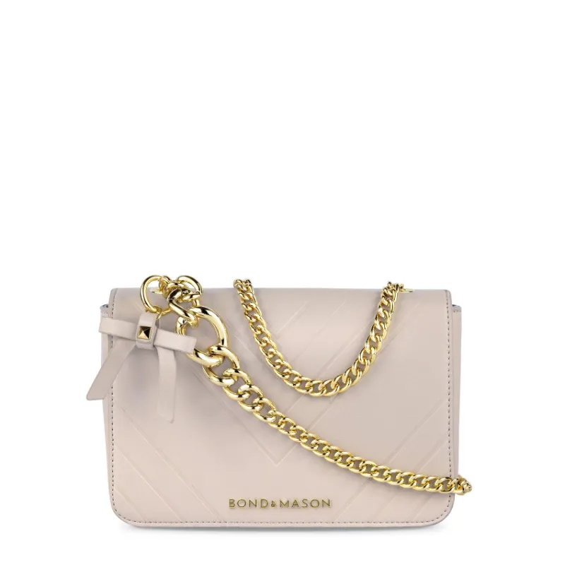 Bond & Mason The Ashley Crossbody Bag (Khaki) photo showing khaki vegan leather crossbody bag