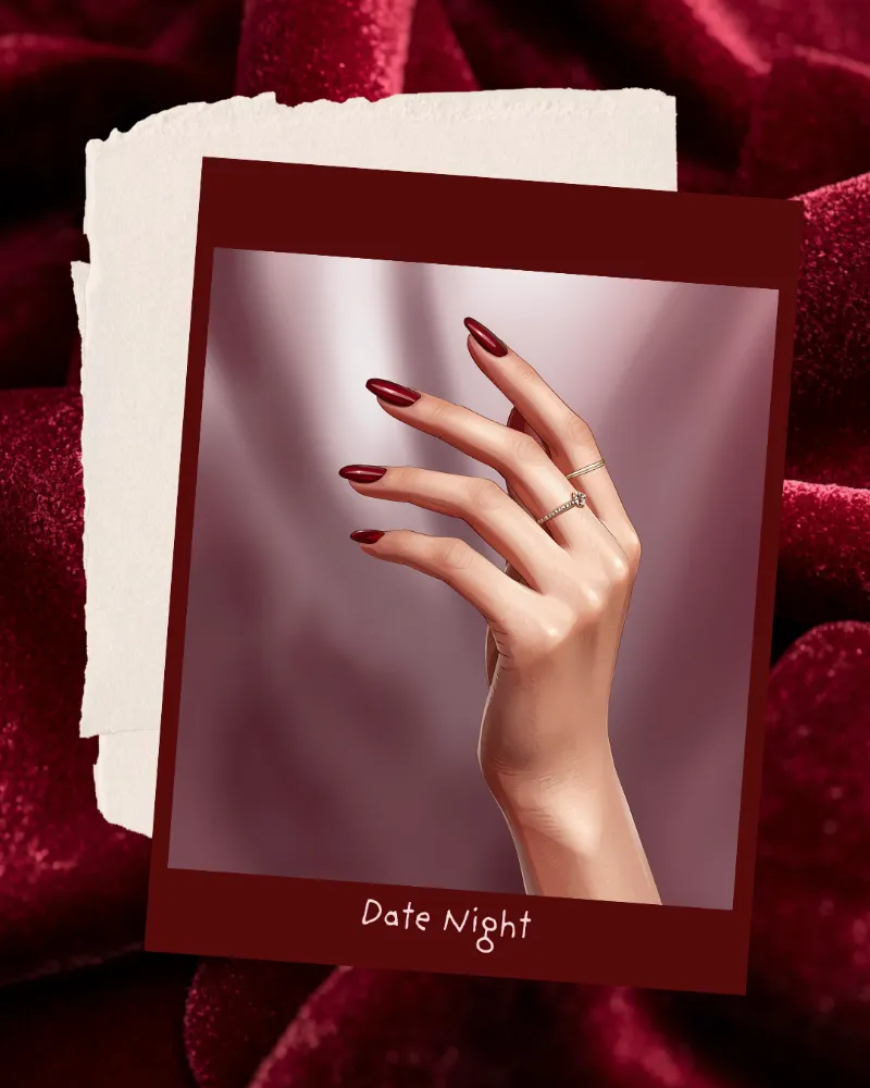 Gotti Nails Date Night Gotti Gel Color Bundle showing five gel polish bottles in red, wine, and berry shades