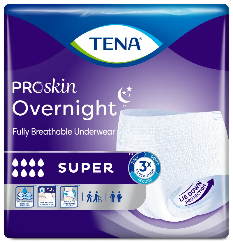 ActivKare TENA ProSkin Overnight Super Protective Incontinence Underwear with breathable technology