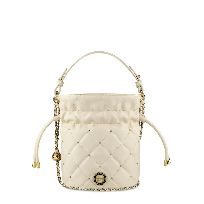 Bond & Mason The Madeline Crossbody Bag (Beige) showing beige vegan leather crossbody bag
