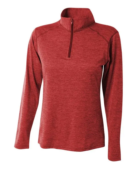 Do It Tennis A4 Women's Inspire Quarter Zip Long Sleeve Tennis Warm Up Top Red
