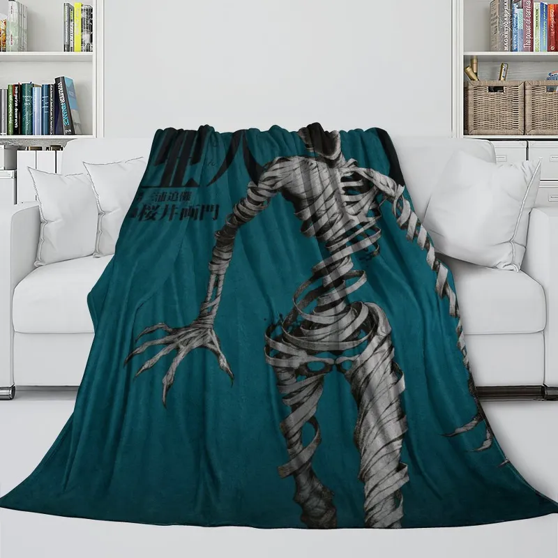 EBuycos Ajin Demi-Human Blanket Flannel Fleece Throw Room Decoration on sofa