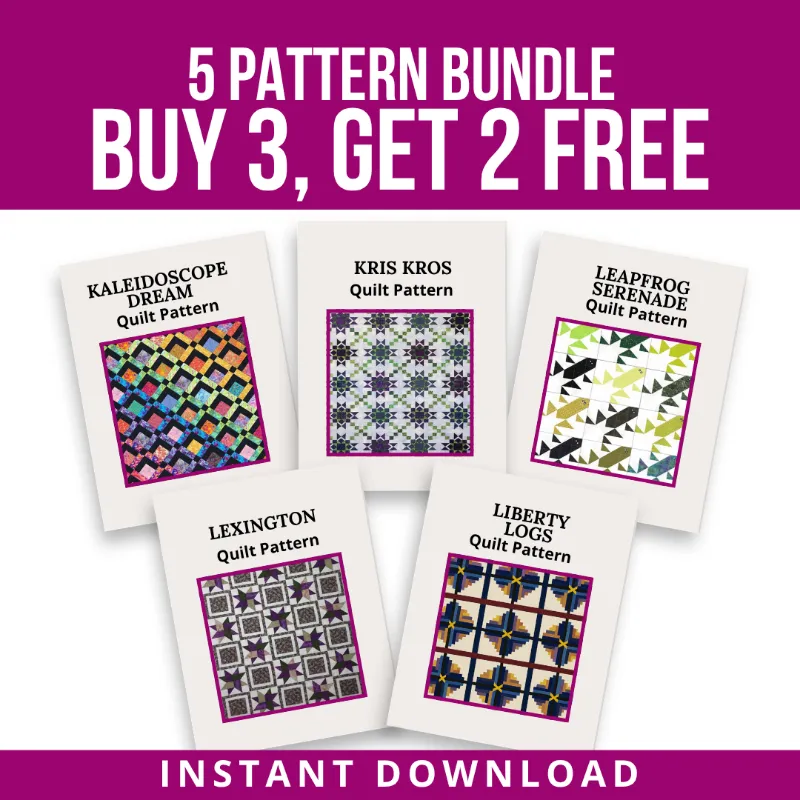 Boho Blanket Land of Liberty bundle, cover showing five quilt patterns together