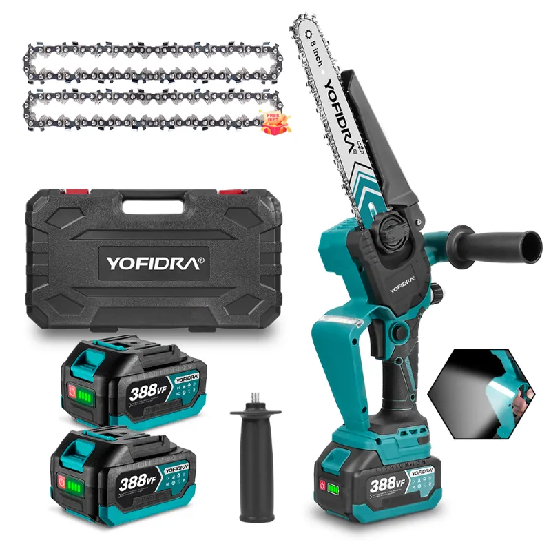 NewBeny 8 Inch Brushless Cordless Chainsaw with 2 batteries and charger