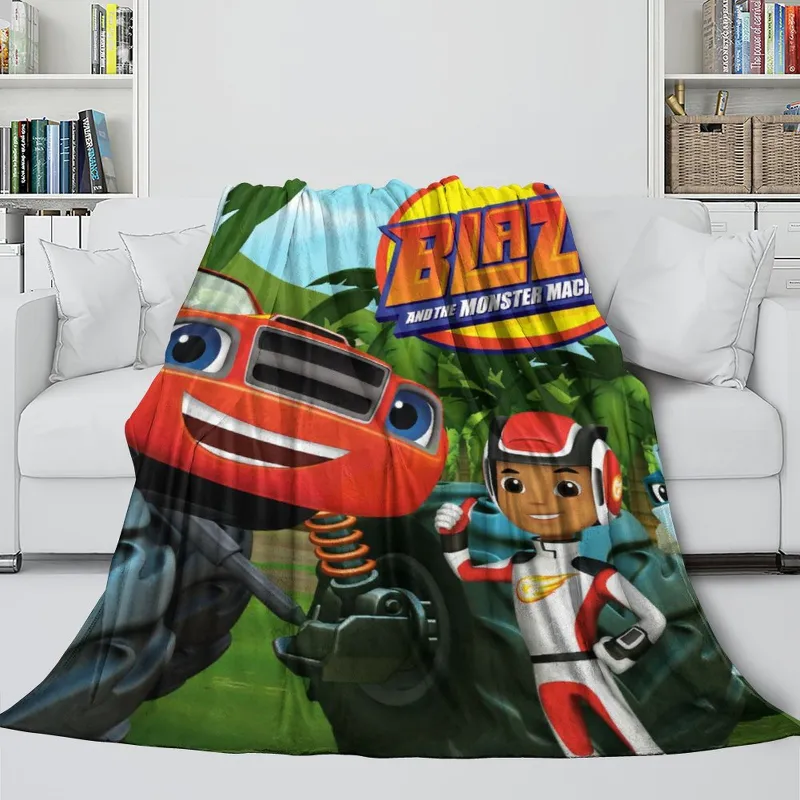 EBuycos Blaze and the Monster Machines Blanket Flannel Fleece, character-printed throw blanket