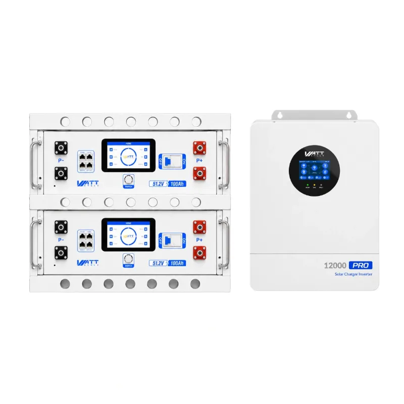 WattCycle V2.5 48V 100Ah Server Rack Lithium Battery and 12kW Split Phase Solar Inverter Bundle Kit