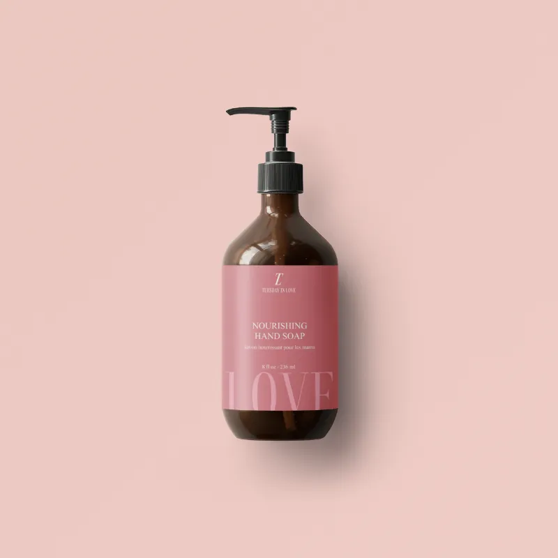 Tuesday in Love Nourishing Hand Soap bottle with lavender extract for sensitive skin