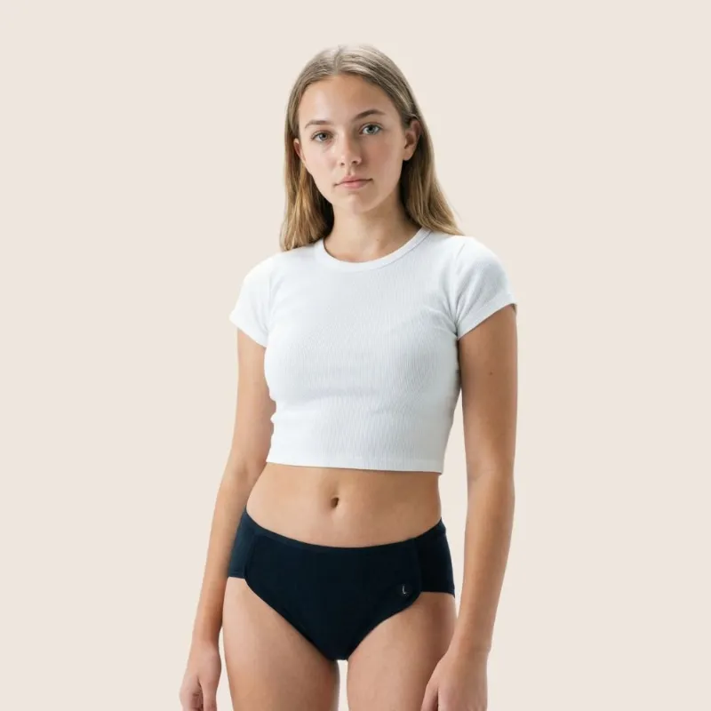 Lilova Teen Sloane Cotton Hipster, black period underwear