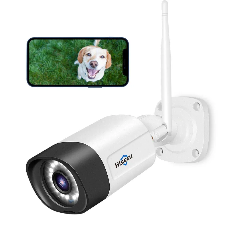 Hiseeu 5MP Wireless Pro Security Camera with full-color night vision and floodlight