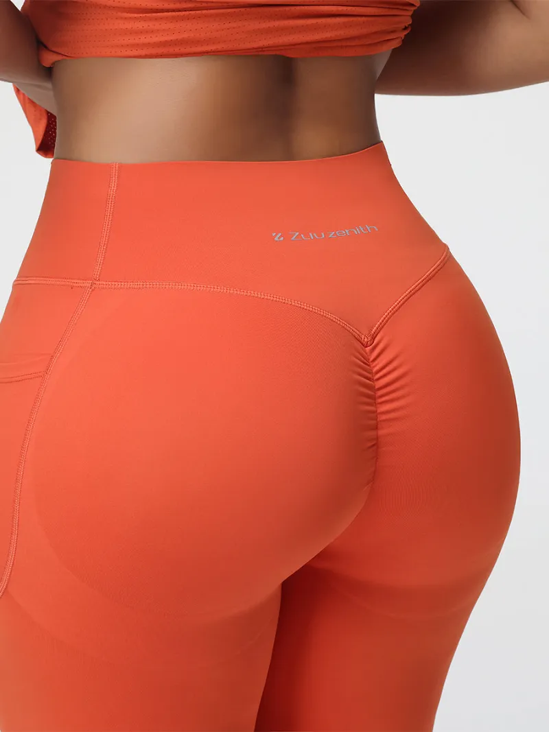 Zuluzenith 7/8 Tummy Control Butt-Lifting Leggings with Pockets in Black