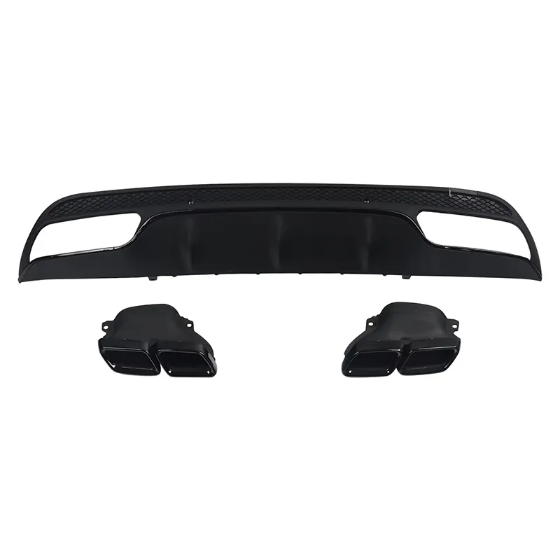 Twenty Two Tuning 63 Style Black Rear Diffuser And Exhaust Tips Compatible With Mercedes C-Class/C43 (W205/S205)