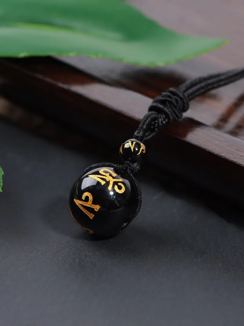 Turix Gold Obsidian Sphere Necklace with natural gold obsidian crystal on adjustable cord